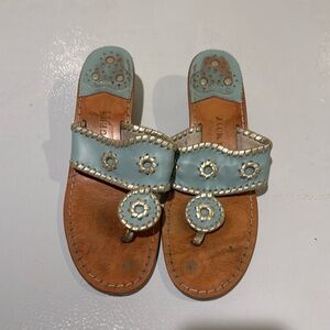 Jack Rogers Sky Blue and Silver Sandals Size 8